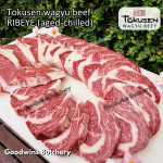 Beef RIBEYE aged-chilled WAGYU TOKUSEN marbling MBS 6 whole cut 4.5 kg/pc (price/kg) Scotch-Fillet Cuberoll - PREORDER 3-7 days notice
